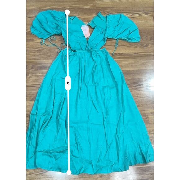 CULT GAIA Emerald green Erba Charlize Cut Out Midi Dress XS - Picture 5 of 14